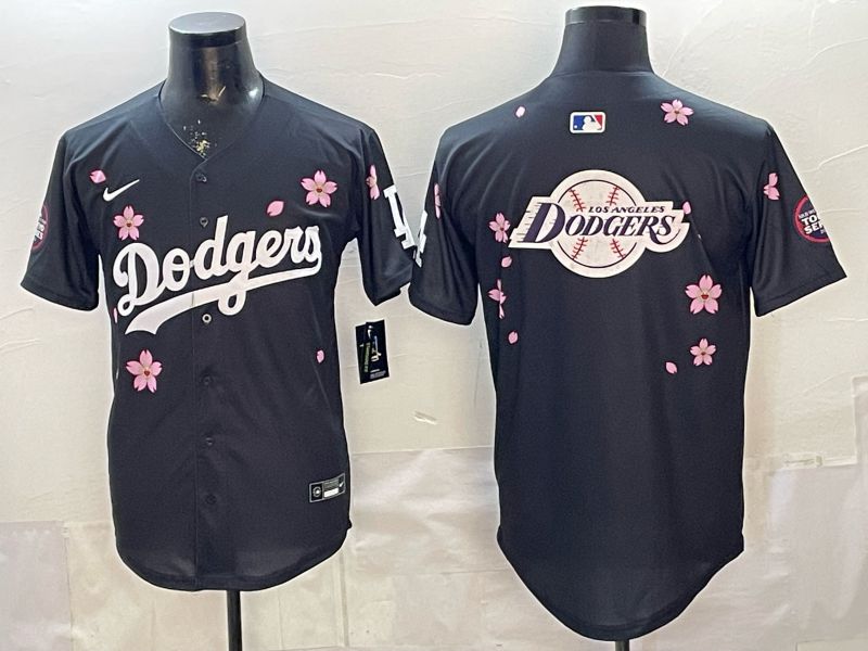 Men Nike 2026 Los Angeles Dodgers Blank Black Sakura Edition Game MLB Jersey 0021->los angeles dodgers->MLB Jersey